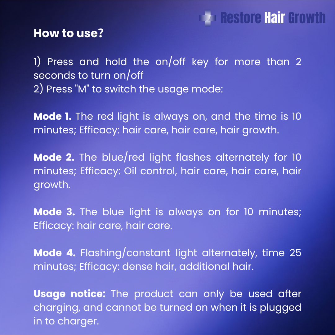 Restore Growth - Advanced Red Light Hair Therapy Cap Restore Motion