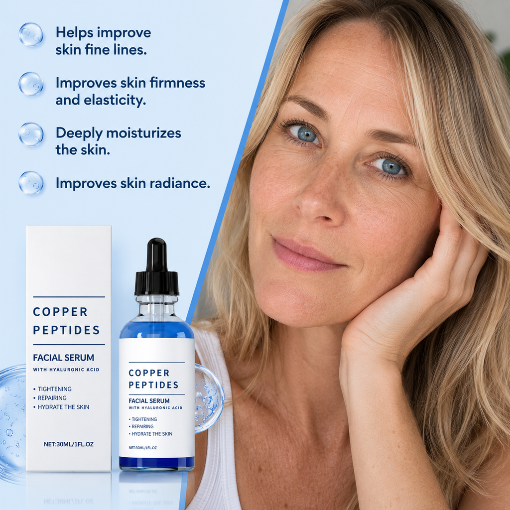 GHK-Cu Copper Peptide Serum - Advanced Anti-Aging, Firming & Hydrating Facial Serum