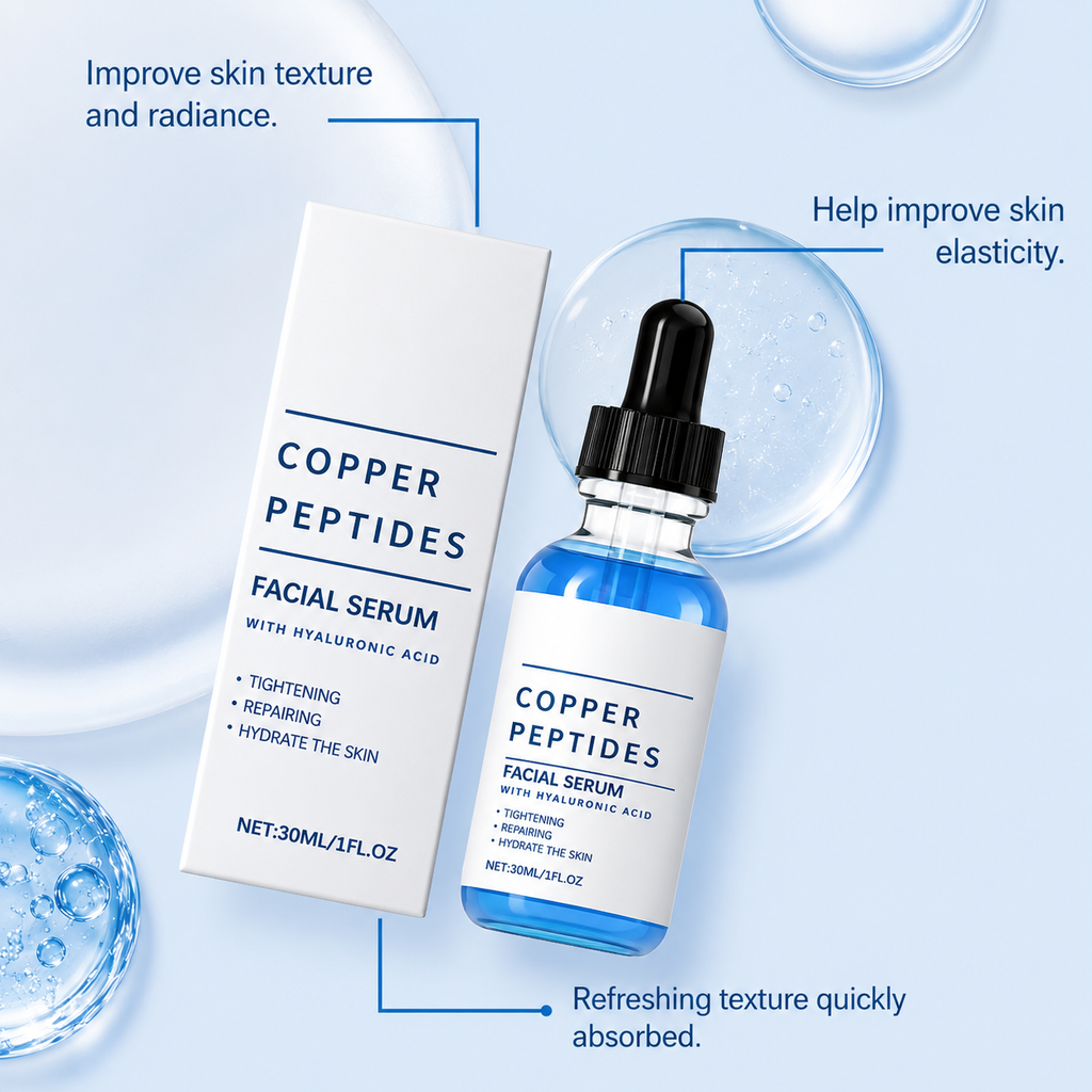 GHK-Cu Copper Peptide Serum - Advanced Anti-Aging, Firming & Hydrating Facial Serum