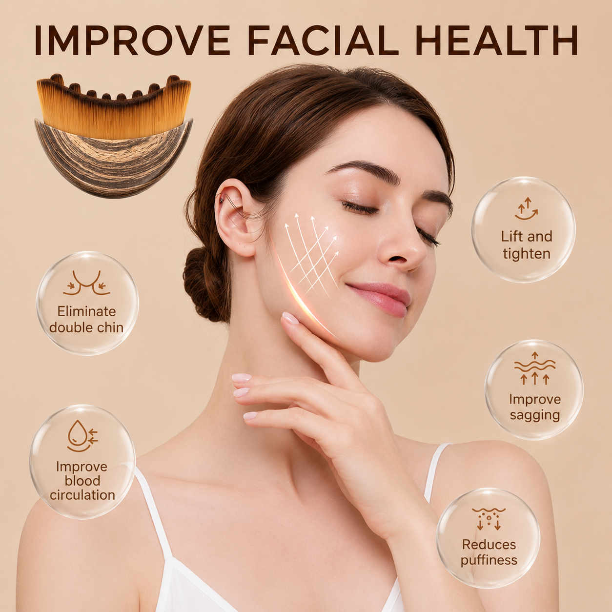 Facial Contour Brush - Lymphatic Beauty Brush amazon