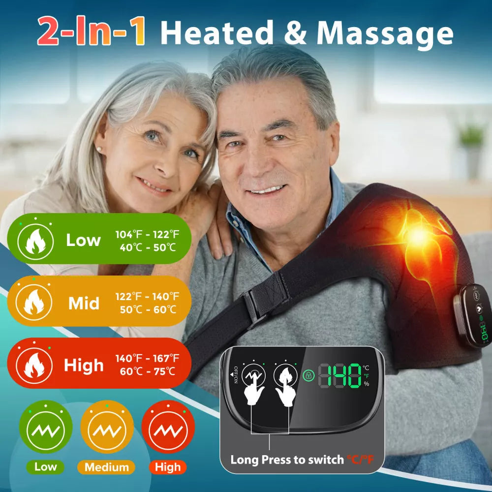 Shoulder Massager Wrap | Heated Pain Relief Support